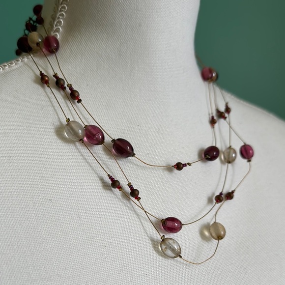 Elegant Multi-Strand Beaded Necklace - Picture 2 of 4